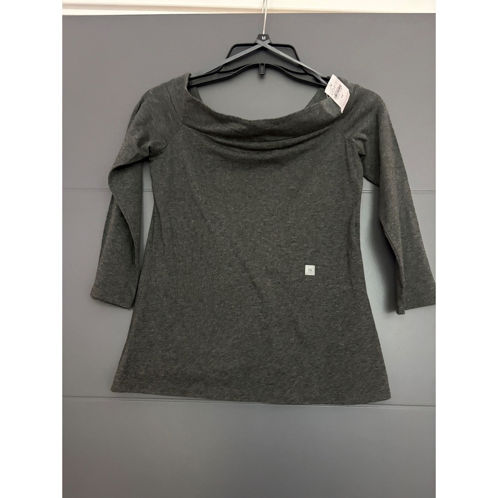 Loft Womens Charcoal Gray Off The Shoulder 3/4 Sleeve Top‎ XS NWT 26040141